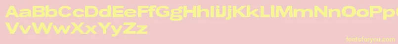 Wendelinbreitfett-Schriftart – Gelbe Schriften auf rosa Hintergrund