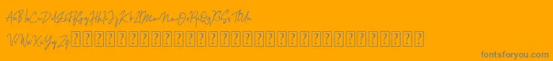 Sinteria Personal Use Font – Gray Fonts on Orange Background