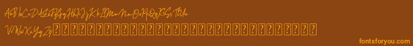Sinteria Personal Use Font – Orange Fonts on Brown Background