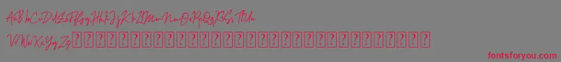 Sinteria Personal Use Font – Red Fonts on Gray Background