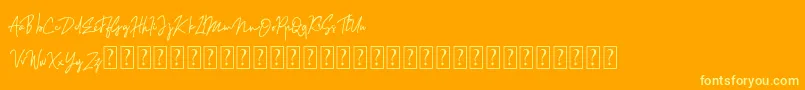 Sinteria Personal Use Font – Yellow Fonts on Orange Background