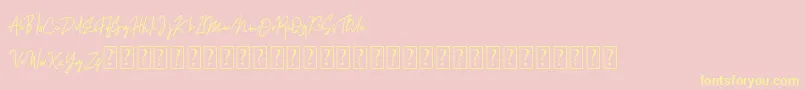 Sinteria Personal Use Font – Yellow Fonts on Pink Background