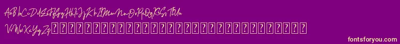 Sinteria Personal Use Font – Yellow Fonts on Purple Background