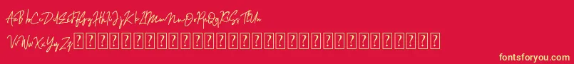 Sinteria Personal Use Font – Yellow Fonts on Red Background