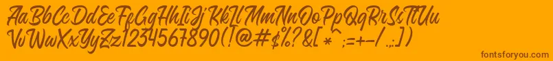 Sintesa Regular DEMO Font – Brown Fonts on Orange Background