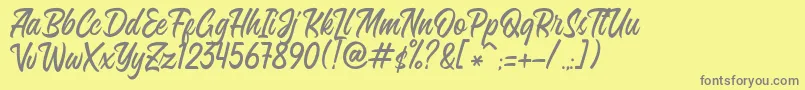 Sintesa Regular DEMO Font – Gray Fonts on Yellow Background