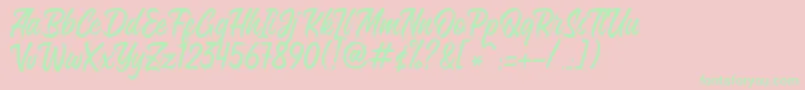 Sintesa Regular DEMO-Schriftart – Grüne Schriften auf rosa Hintergrund