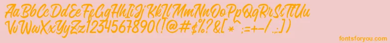 Sintesa Regular DEMO-Schriftart – Orangefarbene Schriften auf rosa Hintergrund