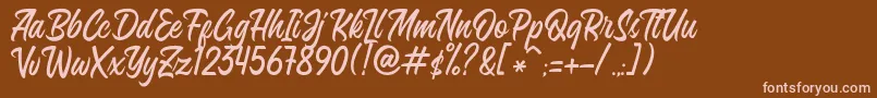 Sintesa Regular DEMO Font – Pink Fonts on Brown Background