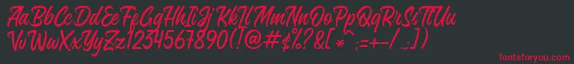 Sintesa Regular DEMO Font – Red Fonts on Black Background