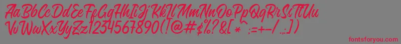 Sintesa Regular DEMO Font – Red Fonts on Gray Background