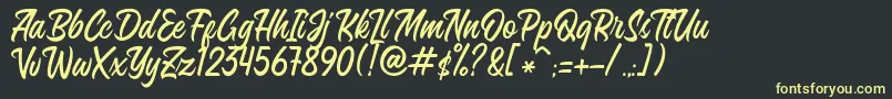 Sintesa Regular DEMO Font – Yellow Fonts on Black Background