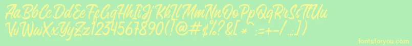 Sintesa Regular DEMO Font – Yellow Fonts on Green Background
