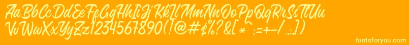 Sintesa Regular DEMO Font – Yellow Fonts on Orange Background