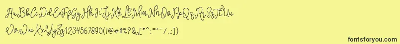 Шрифт SinyakScript – чёрные шрифты на жёлтом фоне