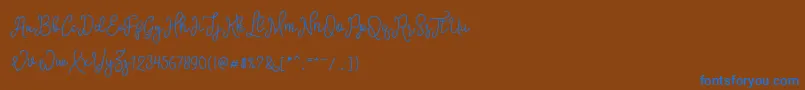 SinyakScript Font – Blue Fonts on Brown Background