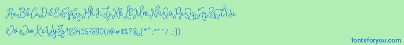 SinyakScript Font – Blue Fonts on Green Background