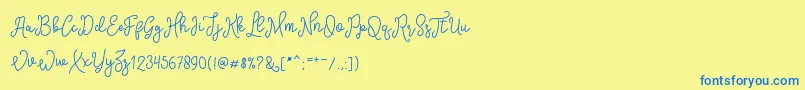 SinyakScript Font – Blue Fonts on Yellow Background