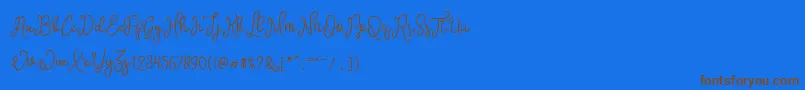 SinyakScript-fontti – ruskeat fontit sinisellä taustalla