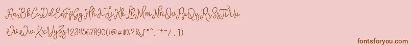 fuente SinyakScript – Fuentes Marrones Sobre Fondo Rosa