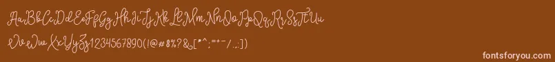 Fonte SinyakScript – fontes rosa em um fundo marrom