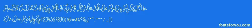 SinyakScript Font – Yellow Fonts on Blue Background