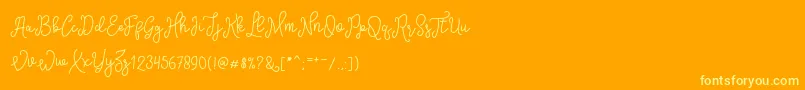 fuente SinyakScript – Fuentes Amarillas Sobre Fondo Naranja