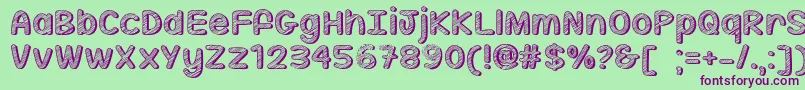 Sippin On Sunshine  -Schriftart – Violette Schriften auf grünem Hintergrund