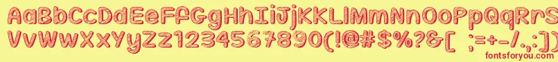 フォントSippin On Sunshine   – 赤い文字の黄色い背景