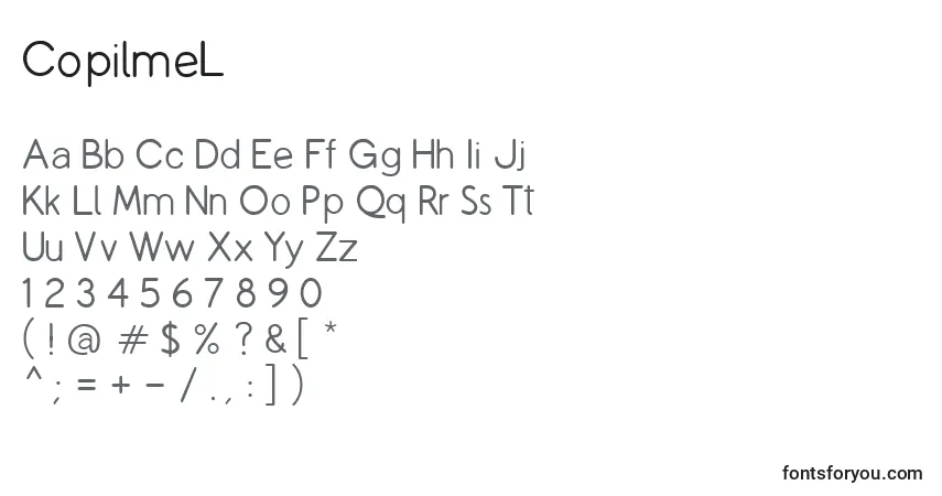 CopilmeL-fontti – aakkoset, numerot, erikoismerkit