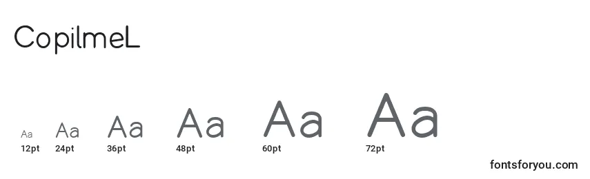 Размеры шрифта CopilmeL