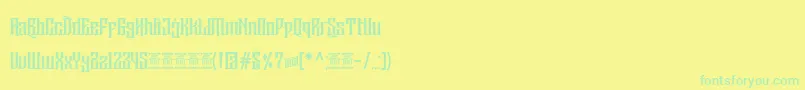 Czcionka Sirugino Demo – zielone czcionki na żółtym tle