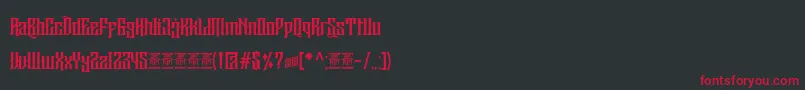 Fonte Sirugino Demo – fontes vermelhas em um fundo preto