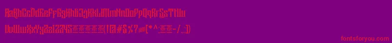 Шрифт Sirugino Demo – красные шрифты на фиолетовом фоне