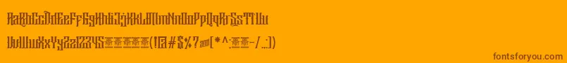 Sirugino Demo-Schriftart – Braune Schriften auf orangefarbenem Hintergrund