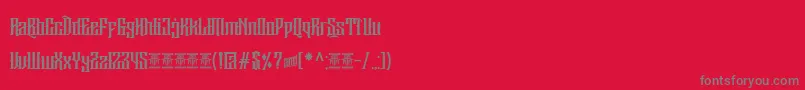 フォントSirugino Demo – 赤い背景に灰色の文字