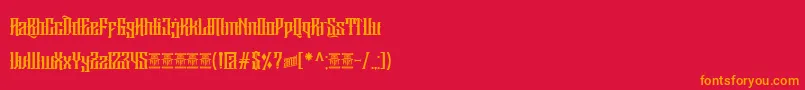 Шрифт Sirugino Demo – оранжевые шрифты на красном фоне