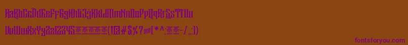 Czcionka Sirugino Demo – fioletowe czcionki na brązowym tle