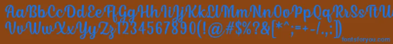 Siry Font by Situjuh 7NTypes Font – Blue Fonts on Brown Background