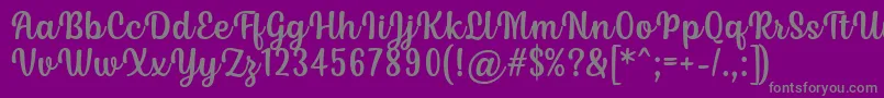 Siry Font by Situjuh 7NTypes-fontti – harmaat kirjasimet violetilla taustalla