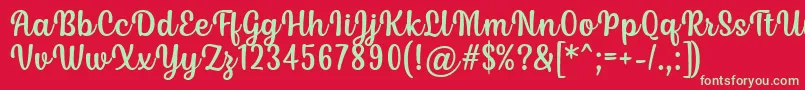 Siry Font by Situjuh 7NTypes Font – Green Fonts on Red Background