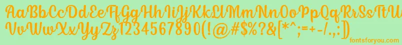 Siry Font by Situjuh 7NTypes-Schriftart – Orangefarbene Schriften auf grünem Hintergrund