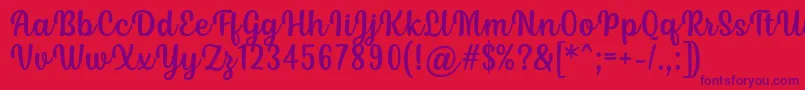 Czcionka Siry Font by Situjuh 7NTypes – fioletowe czcionki na czerwonym tle