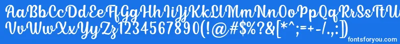 Czcionka Siry Font by Situjuh 7NTypes – białe czcionki na niebieskim tle