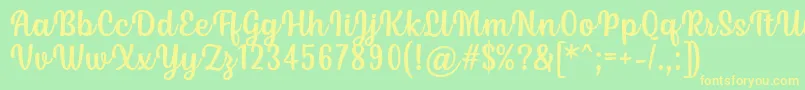 Siry Font by Situjuh 7NTypes Font – Yellow Fonts on Green Background