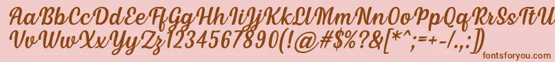 Шрифт Siry Italic Font by Situjuh 7NTypes – коричневые шрифты на розовом фоне