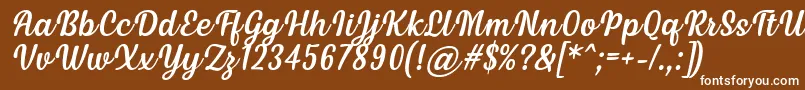 Czcionka Siry Italic Font by Situjuh 7NTypes – białe czcionki na brązowym tle