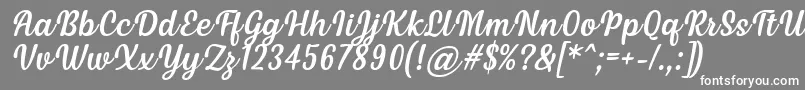 Czcionka Siry Italic Font by Situjuh 7NTypes – białe czcionki na szarym tle