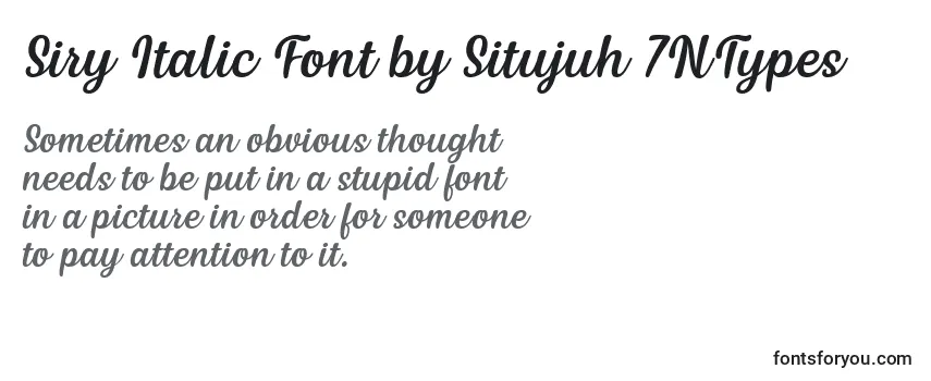 Überblick über die Schriftart Siry Italic Font by Situjuh 7NTypes