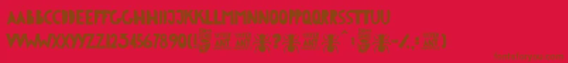 Sister Ant Font – Brown Fonts on Red Background